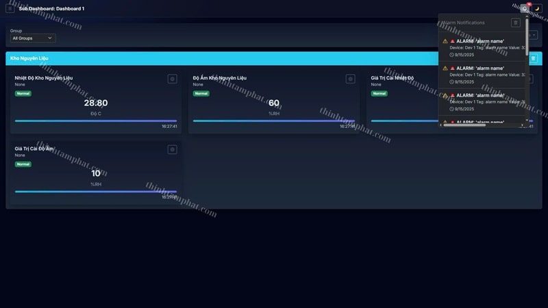 phần mềm cảnh báo nhiệt độ độ ẩm